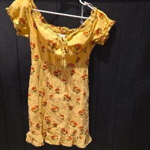 Urban Outfitters Yellow Floral Mini Dress
